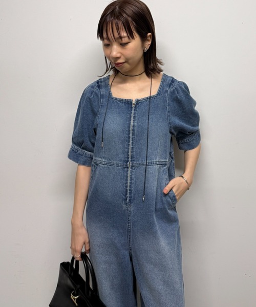 ラウンジドレス／デニムオールインワン Loungedress（ラウンジドレス） オールインワン 「PUFRILL/パフリル