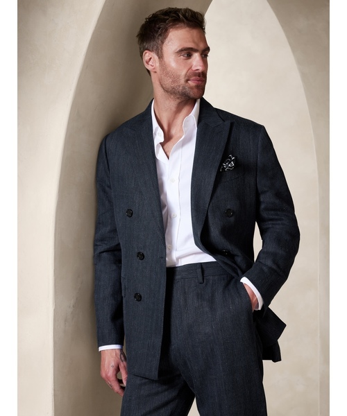 BANANA REPUBLIC」 テーラードジャケット 36 ネイビー メンズ 