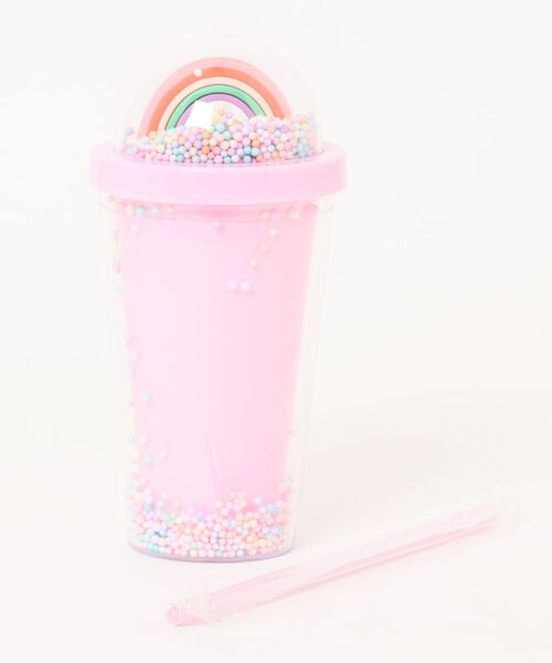 おもちゃ ストロー付きタンブラー（虹柄ピンク） : ZOZOTOWN Yahoo!店