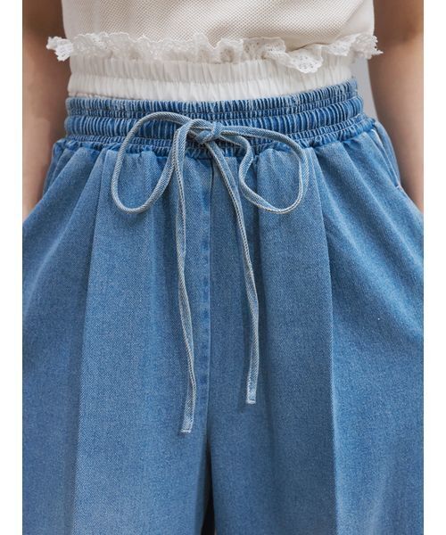 パンツ バリエウエストレイヤードパンツ レディースの画像