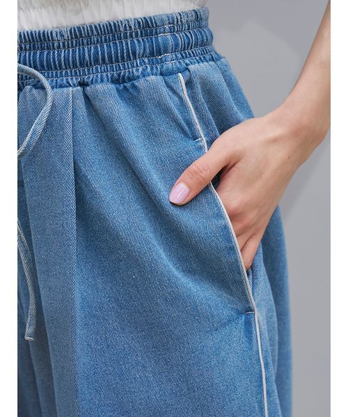 パンツ バリエウエストレイヤードパンツ レディースの画像