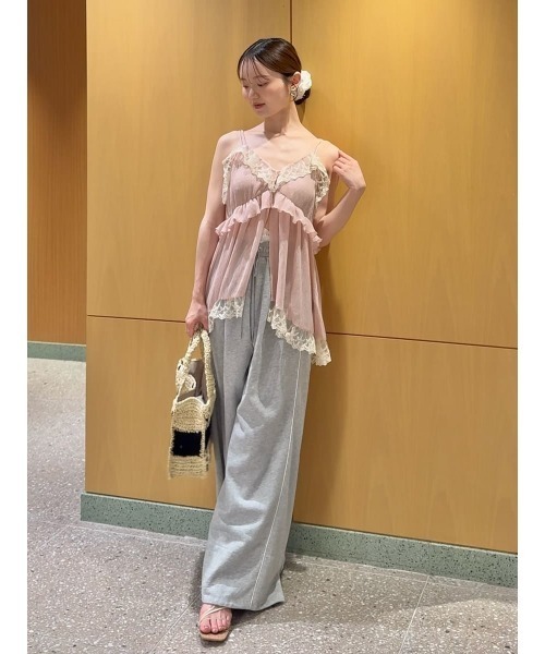 パンツ バリエウエストレイヤードパンツ レディースの画像