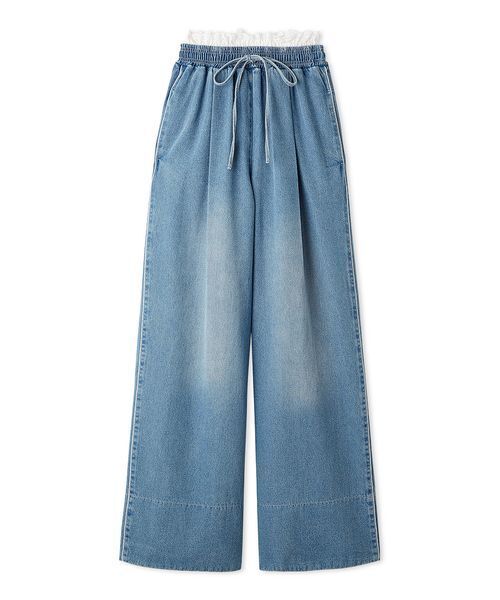 パンツ バリエウエストレイヤードパンツ レディースの画像