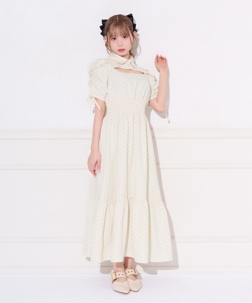 apres jour（アプレジュール） ワンピース 半袖 アソート柄フロント 