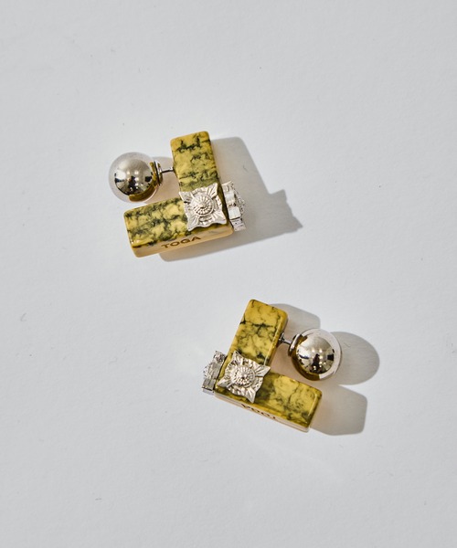 ピアス 「TOGA PULLA/トーガプルラ」Marble motif pierced earrings/マーブルモチーフピアスイヤリング レディースの画像