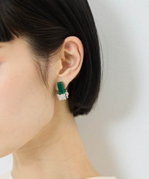 ピアス 「TOGA PULLA/トーガプルラ」Marble motif pierced earrings/マーブルモチーフピアスイヤリング レディースの画像