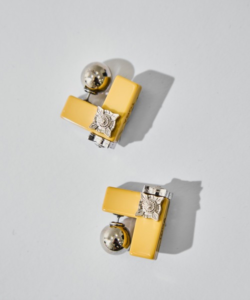 ピアス 「TOGA PULLA/トーガプルラ」Marble motif pierced earrings/マーブルモチーフピアスイヤリング レディースの画像