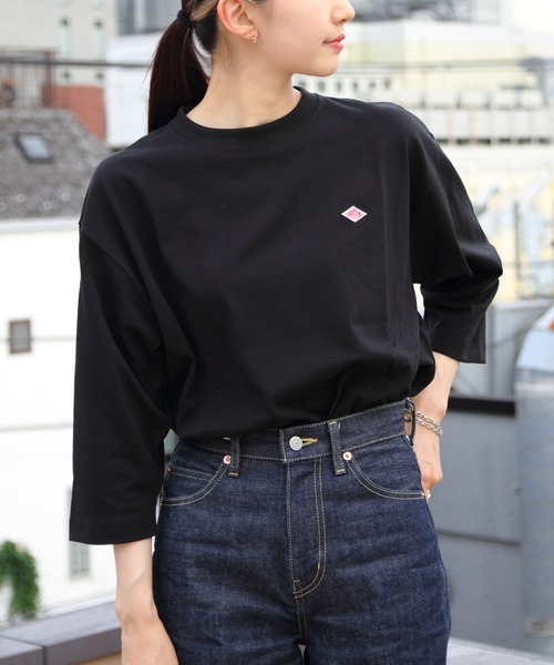 Danton（ダントン） 7分袖カットソー M ブラック レディース 