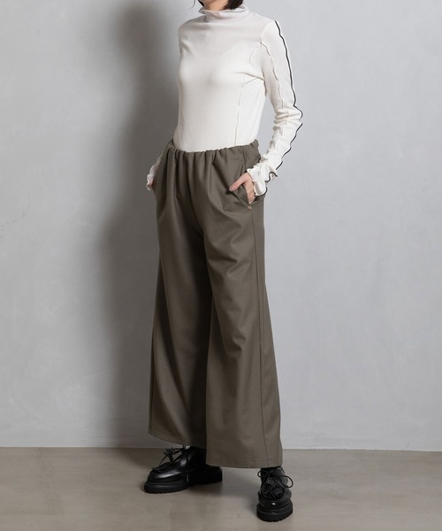 「MARECHAL TERRE」 イージーパンツ MEDIUM ブラック レディース_画像9