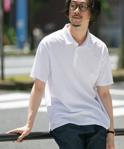 「URBAN RESEARCH ROSSO MEN」 半袖ポロシャツ MEDIUM ネイビー メンズ_画像3