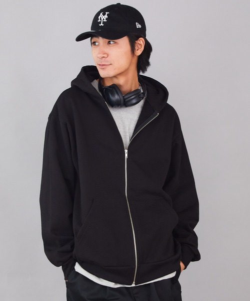 ロサンゼルスアパレル ヴィンテージブラック パーカー M LOS ANGELES APPAREL（ロサンゼルスアパレル） ジップアップパーカー M