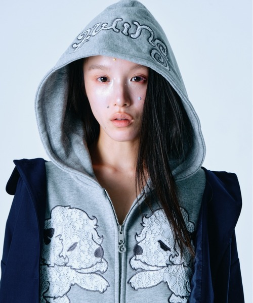 パーカー Lace twins logo zip hoodie レディース メンズ : ZOZOTOWN 
