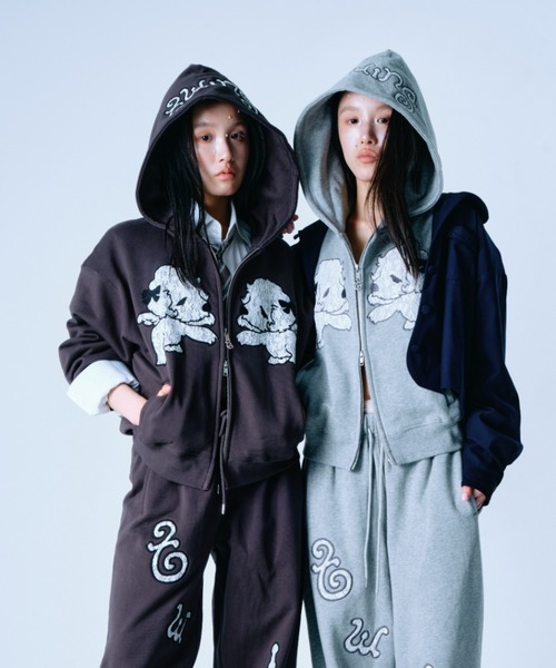 パーカー Lace twins logo zip hoodie レディース メンズ : ZOZOTOWN