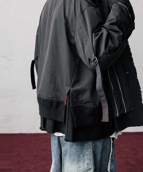 antiqua（アンティカ） antiqua ma1 ma-1 異素材 レイヤード風