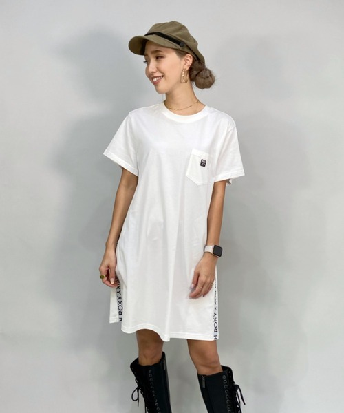 ワンピース Roxy ロキシー ルーズシルエット ラインテープ柄tシャツワンピース Rdr2234 Zozotown Paypayモール店 通販 Paypayモール