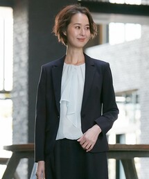 グリーン★美品★自由区★44★テーラードジャケット★リネンライク★洗える★ green label relaxing ジャケット テーラードジャケット 「size