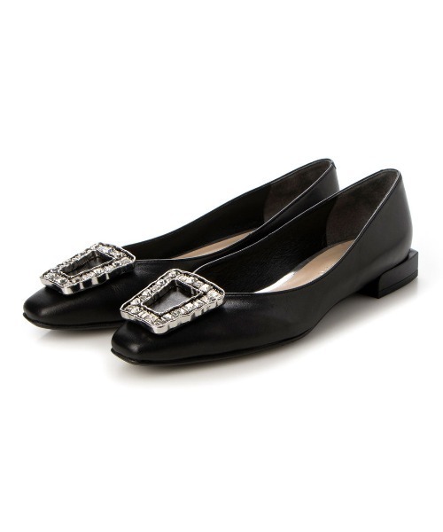 carino☆スクエアビジューパンプス☆ carino パンプス スクエアビジューフラットパンプス : ZOZOTOWN