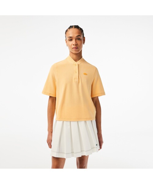 LACOSTE ポロシャツ ポロ エコダイ鹿の子地ヘンリーネックシャツ