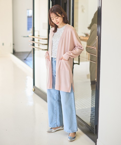 Honeys（ハニーズ） カーディガン 花粉対策ロングトッパーカーディガン