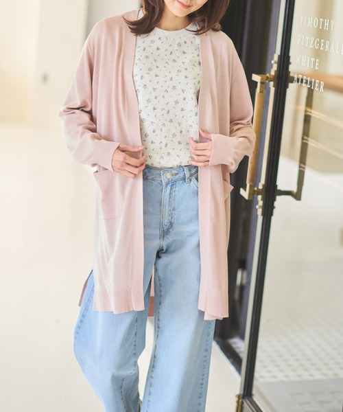 Honeys（ハニーズ） カーディガン 花粉対策ロングトッパーカーディガン