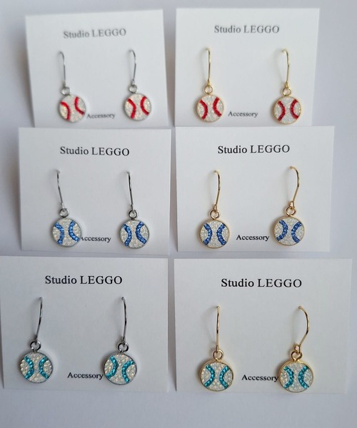 CERCA ピアス Studio LEGGO/野球ボールピアス レディース