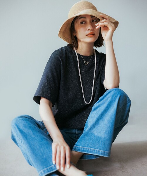美品　23区DENIM ストレッチパンツ　サイズ44 アイボリー　大きいサイズ 一部店舗限定】23区DENIM ストレッチ ワイドパンツ / 23区 L