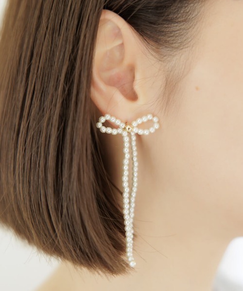 flower（ファッション） ピアス ドロップリボンピアス