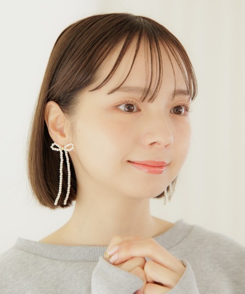 flower（ファッション） ピアス ドロップリボンピアス
