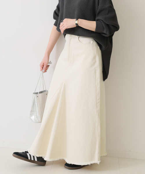 スカート 「ESLOW / エスロー」 FRONT DRAPE SKIRT レディース  