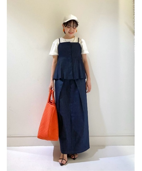 allureville デニムスカート デニムライクフロントタックス