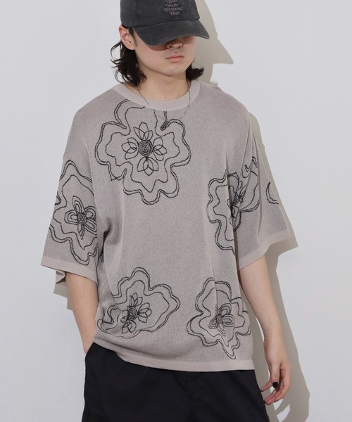 【新品未使用】 PGGジャガード 半袖Tシャツ ＜ロゴ総柄＞ （サイズ4） Many men, many minds. tシャツ men mind / 総柄ジャガードロンT