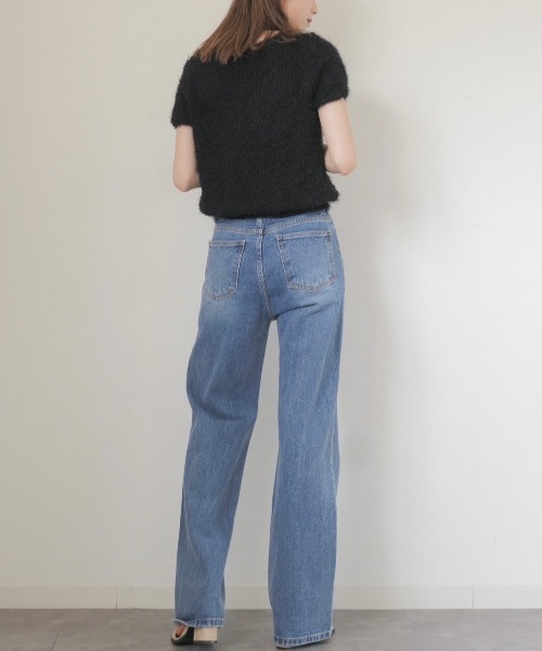 i-SOOK - ニット セーター 半袖チョーカー 半袖チョーカーニット／half sleeve choker knit クルーネック