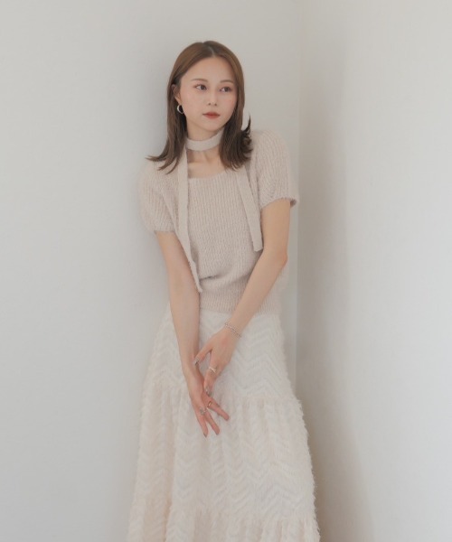 Reurie' ニット セーター 半袖チョーカーニット／half sleeve