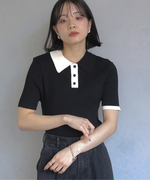 cheriella サマーニット ニット セーター 「cheriella」配色ポロ