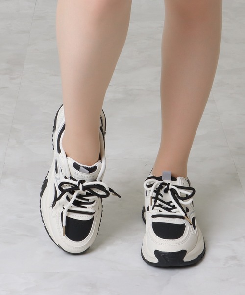 Lace Ladies（レースレディース） スニーカー 配色 レースアップ 厚底