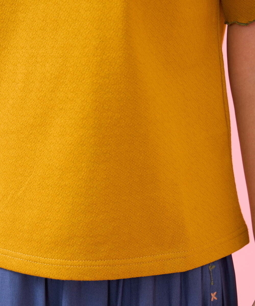 tシャツ ハニカムジャカード メロウモックネックカットソー レディース Jocomomola tシャツ ハニカムジャカード メロウモックネック