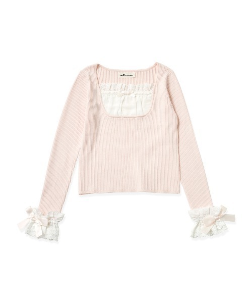ニット セーター 愛しのlace frill cuffsトップス レディース