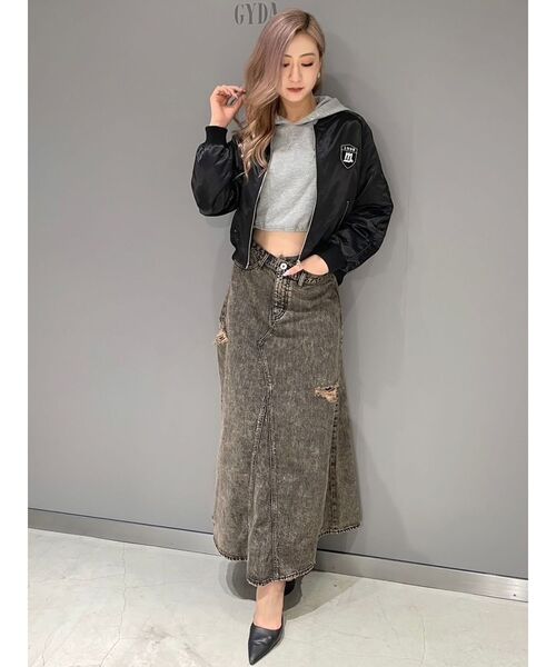 GYDA デニムロングスカート GYDA（ジェイダ）の「H/Wボタンデニムロングスカート（デニム