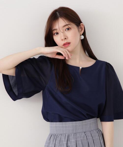 「PROPORTION BODY DRESSING」 半袖ブラウス MEDIUM ネイビー レディース PROPORTION BODY DRESSING 「PROPORTION DRESSING」 半袖