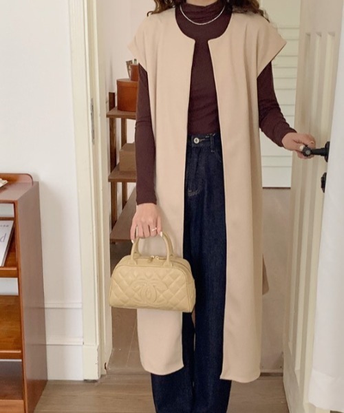 【未使用級】ELLIE エリー ロング ジレ ワンピース ベージュウエストベルト sorule ワンピース ベルト付きジレワンピース : ZOZOTOWN Yahoo!店