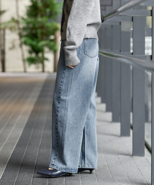 パンツ デニム ジーンズ BEEDEN JQ WIDE STRAIGHT DENIM レディース