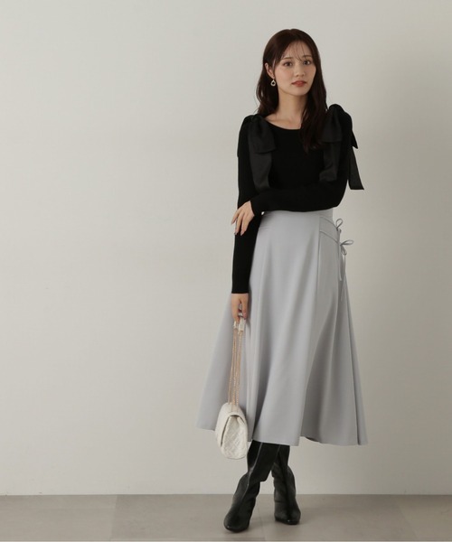 【新品未使用】Super Beauty　サイドリボンフレアスカートスカート PROPORTION BODY DRESSING スカート サイドリボンフレアスカート