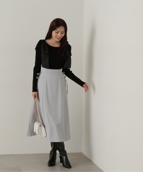 PROPORTION BODY DRESSING スカート サイドリボンフレアスカート