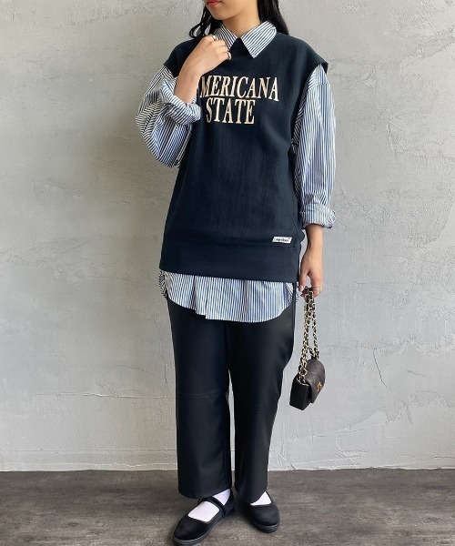 AMERICANA 「AMERICANA」 スウェットカットソー ONE SIZE スミクロ 