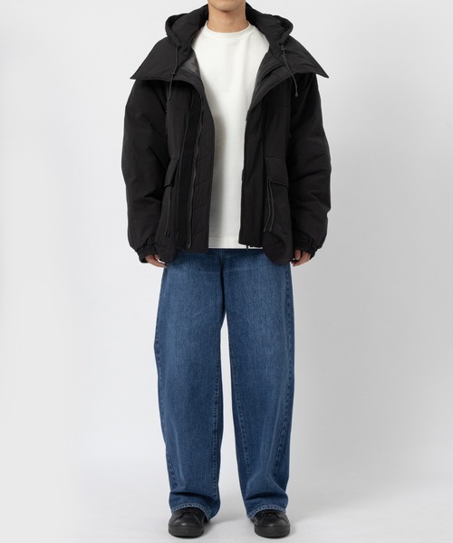 ダウンジャケット ダウン 「FACCIES/ファッチーズ」LIGHTWEIGHT FILLED HOODIE BLOUSON メンズの画像