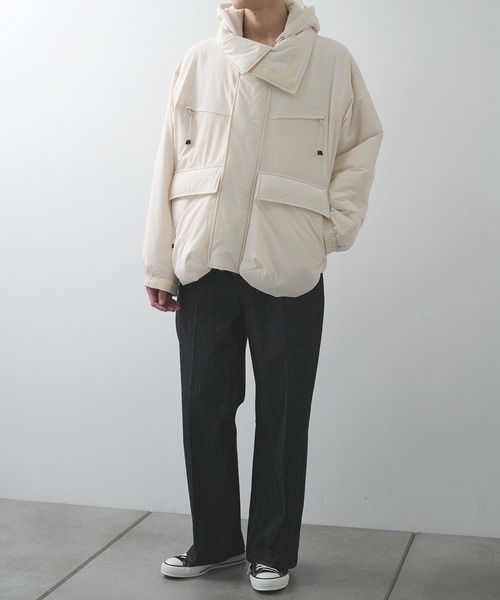 ダウンジャケット ダウン 「FACCIES/ファッチーズ」LIGHTWEIGHT FILLED HOODIE BLOUSON メンズの画像