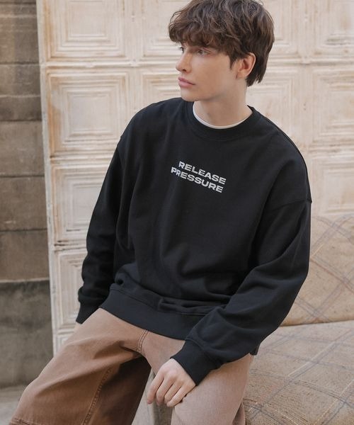 ブラック スウェット トレーナー PBLIM トレーナー スウェット 「UNISEX」パンクロゴスウェット