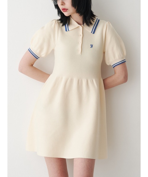 jouetie ニットポロフィットミニワンピース セール】ニットポロフィットミニワンピース（ワンピース