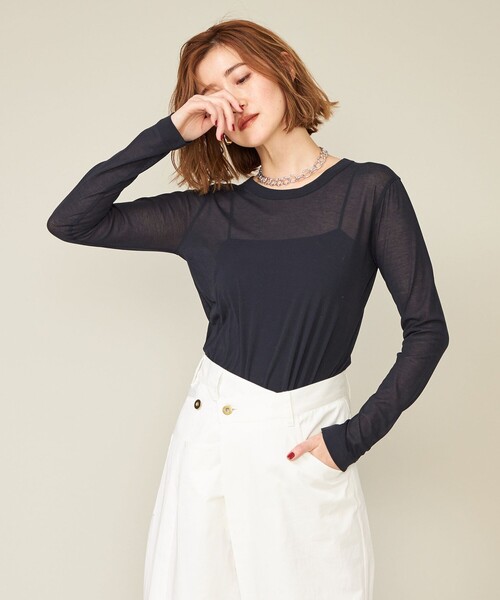 ＜conte＞コットン シアー クルーネックカットソー conte tシャツ 「conte」コットン シアー クルーネックカットソー