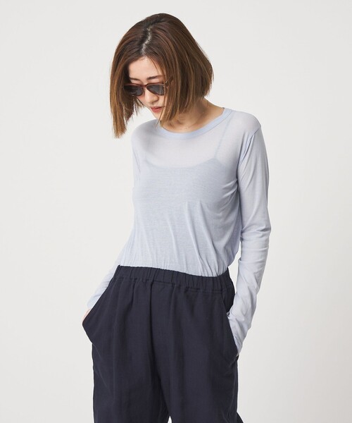 conte tシャツ 「conte」コットン シアー クルーネックカットソー